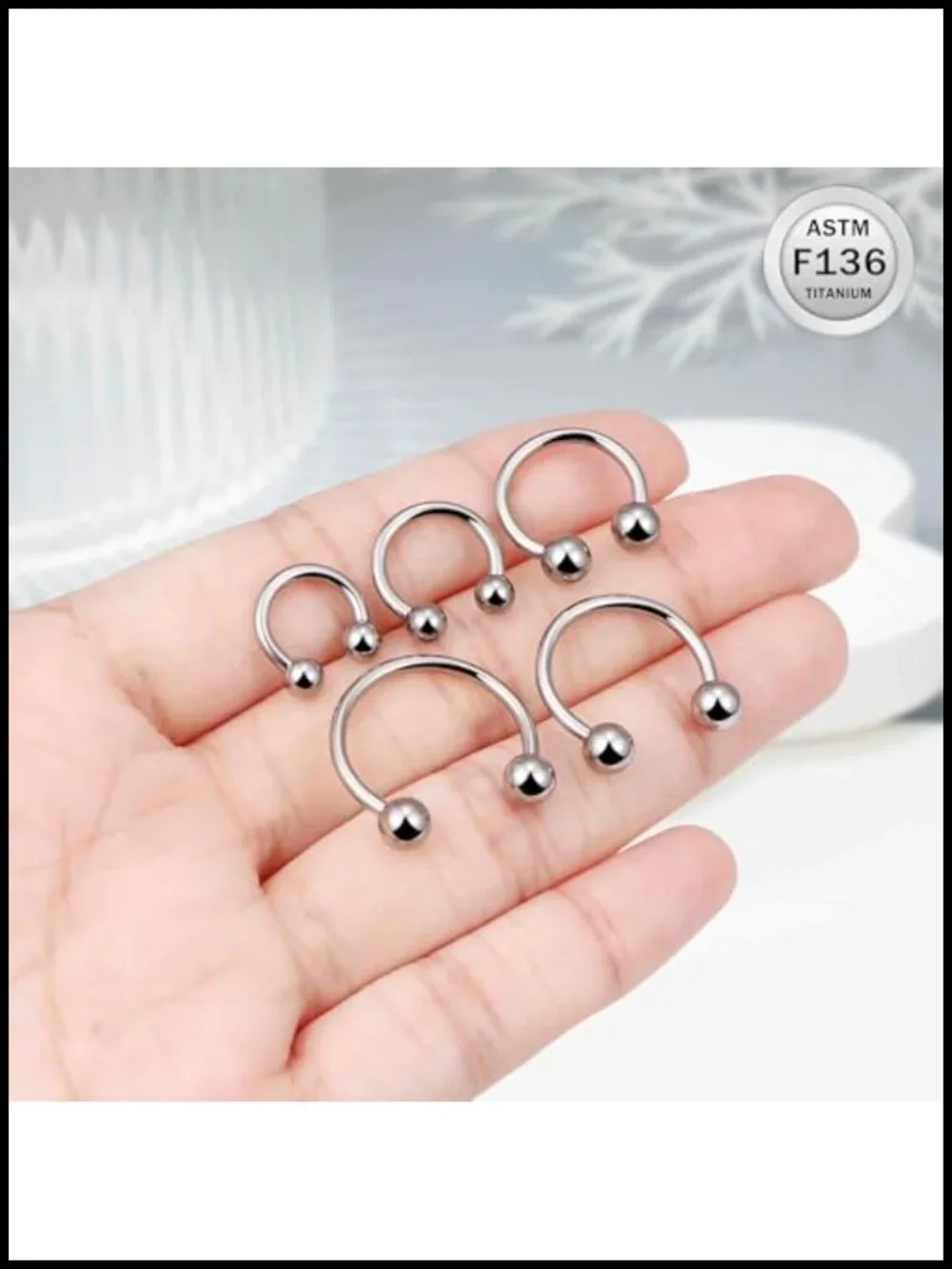 Titanium Horseshoe Nose Ring 14G Septum Piercing Jewelry Cartilage Hoop Earring